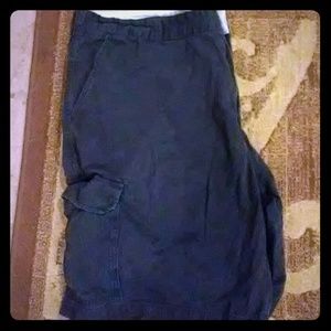 Mens navy blue cargo shorts.